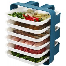 6-Layer Kitchen Cooking Preparation Plate Organizer Storage Set